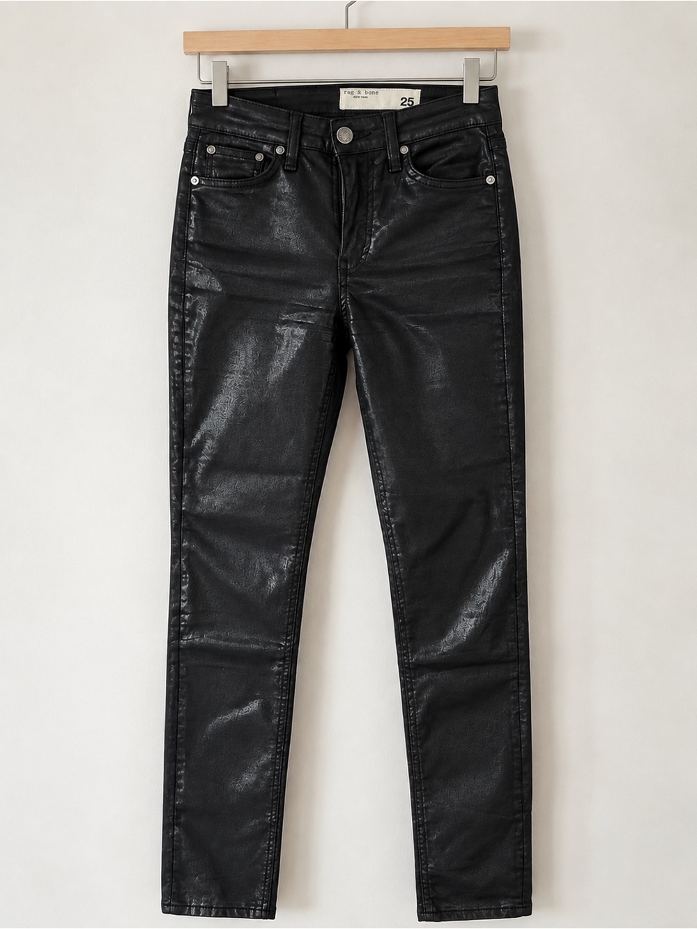 The Row Coated Black Skinny Jeans